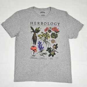 Harry Potter T-Shirt Mens XL. Herbology Hogwarts Mandrake Grey‎ Tee Short Sleeve